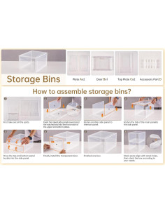 6 Organizadores de Almacenamiento Apilables Freebat 19 Qt 2