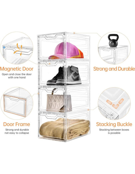 6 Organizadores de Almacenamiento Apilables Freebat 19 Qt