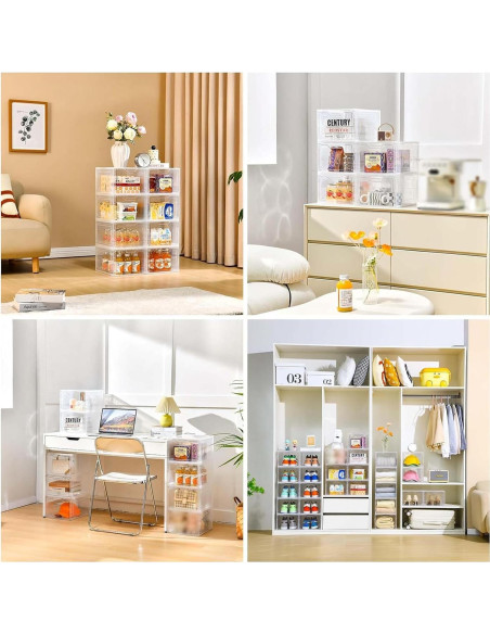 6 Organizadores de Almacenamiento Apilables Freebat 19 Qt