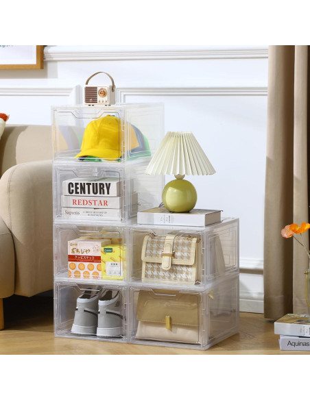 6 Organizadores de Almacenamiento Apilables Freebat 19 Qt