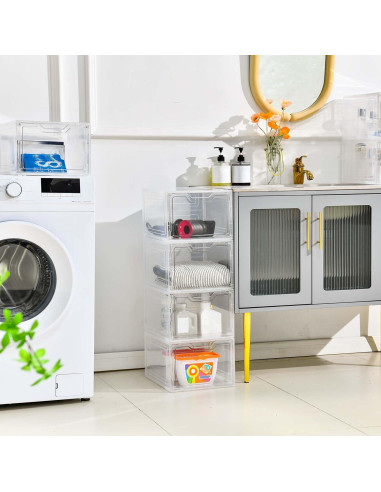 6 Organizadores de Almacenamiento Apilables Freebat 19 Qt