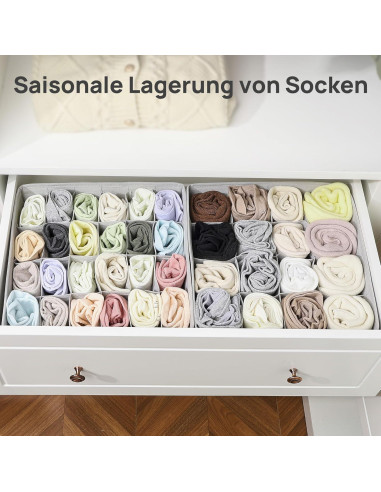 Organizadores de Cajones Vtopmart 3 Pack 64 Celdas Tela Plegable