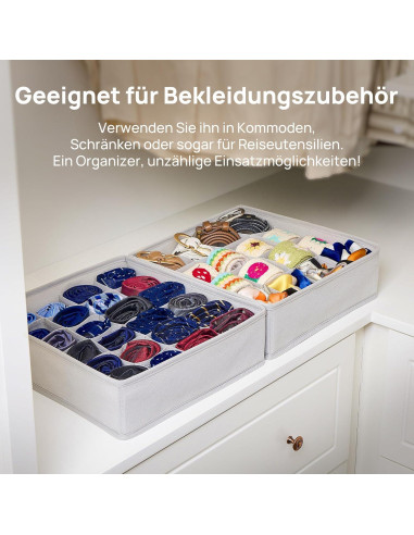 Organizadores de Cajones Vtopmart 3 Pack 64 Celdas Tela Plegable