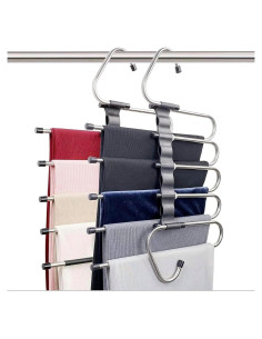 Percheros Mágicos de Pantalones - 2 Unidades - Acero Inoxidable