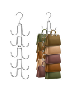 Organizador de Bolsos Genérico con 10 Ganchos, Plegable y Rotatorio