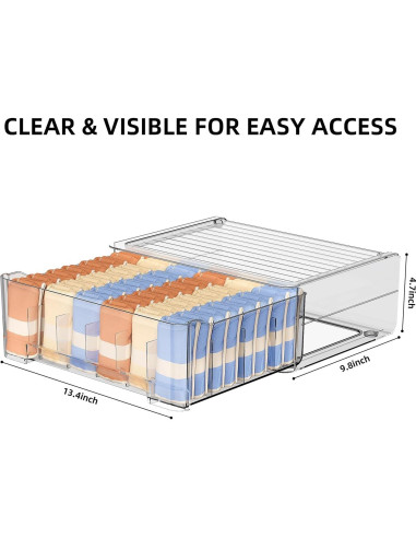 Organizador de Ropa Interior HOYOJA 24 Celdas Transparente