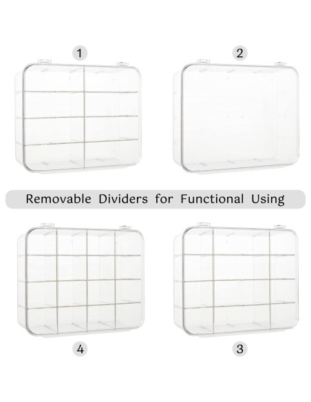 Organizador de Corbatas HUHYNN Acrílico Transparente 16 Compartimentos