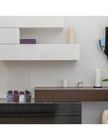 Organizador de Corbatas HUHYNN Acrílico Transparente 16 Compartimentos