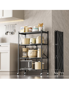 Estante Metálico Plegable HealSmart 4 Niveles 453.6 kg Negro 2