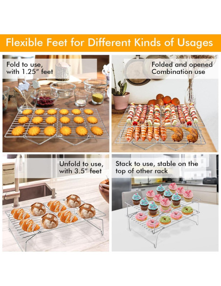 Rejilla de Enfriamiento Apilable TeamFar 4 Niveles Acero Inoxidable Rejilla de Enfriamiento Apilable TeamFar 4 Niveles Acero Inoxidable