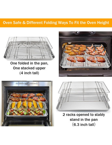 Rejilla de Enfriamiento Apilable TeamFar 4 Niveles Acero Inoxidable