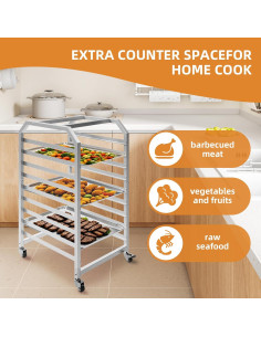 Carro de Panaderia Comercial RCZSCBK 9 Niveles 41x46x91cm 2