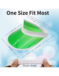 Paquete de 12 viseras de sol unisex PVC transparente caramelo 2