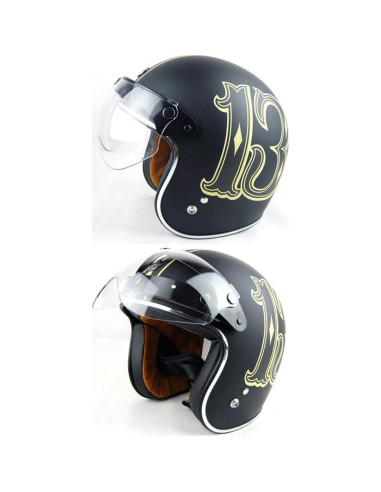 Casco Abierto WANCAR Estilo Piloto Retro con Visera Universal