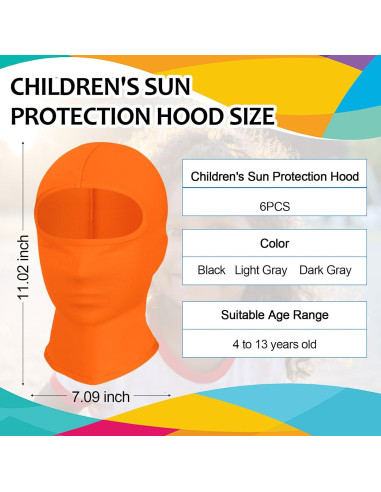 6 Balaclavas Niños Protección Solar UPF50+ Transpirables