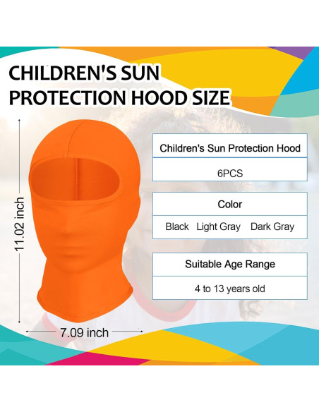 6 Balaclavas Niños Protección Solar UPF50+ Transpirables