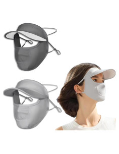 Cubierta Facial UV UPF 50+ para Mujeres - Máscara y Sombrero