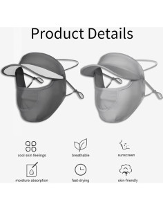 Cubierta Facial UV UPF 50+ para Mujeres - Máscara y Sombrero 2