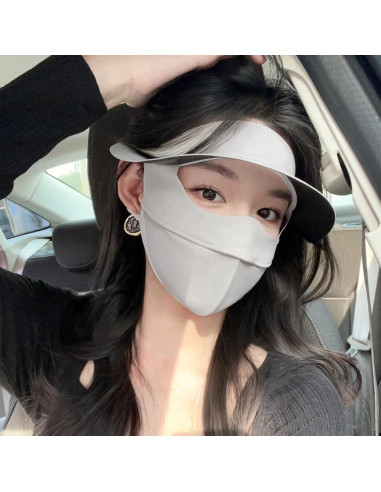 Cubierta Facial Solar UPF 50+ Mujeres Gris Claro Transpirable