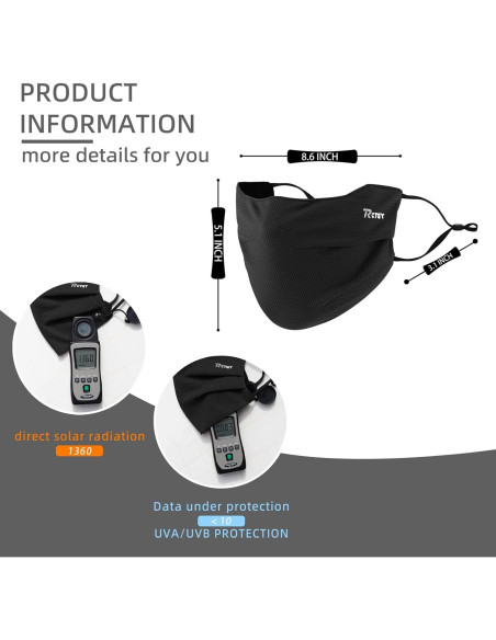 Mascarilla Deportiva UV KZ009 Transpirable Ajustable Unisex