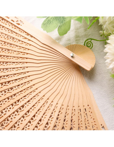 Abanicos Plegables de Madera Vintage JOHAUSE - 6 Paquetes