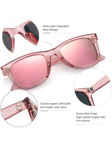 Gafas de sol Myiaur para mujeres polarizadas UV400 rosa