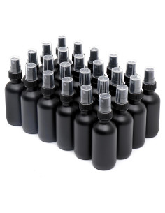 Botellas de Spray de Vidrio Negro Esmerilado 2 oz - 24 Paquetes