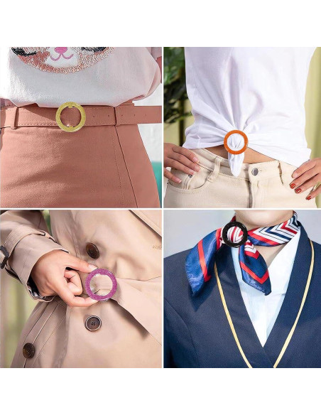 12 Clips de Anillo de Bufanda de Resina para Mujeres - Yasowdkel