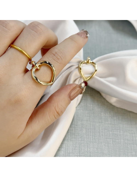 Anillo Broche de Bufanda de Seda Minimalista Oro 18 mm