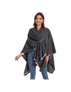 Chal Elegante para Mujeres - Capa Tejida Abierta 135x155cm
