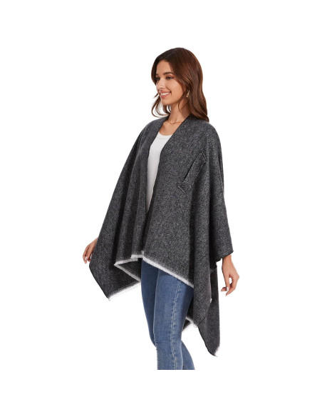 Chal Elegante para Mujeres - Capa Tejida Abierta 135x155cm