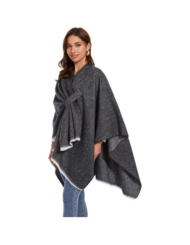 Chal Elegante para Mujeres - Capa Tejida Abierta 135x155cm