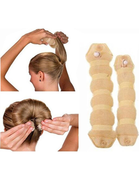 2 Piezas Donut Mágico para Cabello SYBL - Nylon Beige