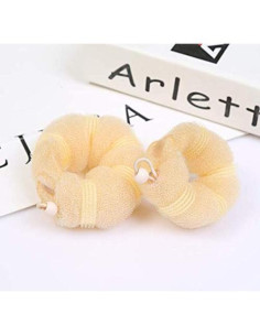 Juego de 2 Donas de Pelo DNHCLL Beige (1 Grande 22.9cm + 1 Pequeña 18.5cm) 2