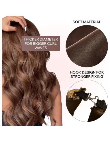 Kit de Rulos Sin Calor Terciopelo Jumbo 4 pcs con Bufanda