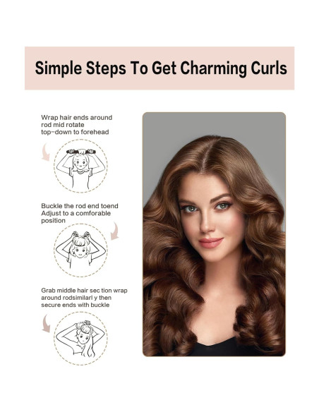 Rizador de Cabello Sin Calor Seritant - 4 Varillas Terciopelo