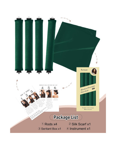 Rizador de Cabello Sin Calor Seritant - 4 Varillas Terciopelo