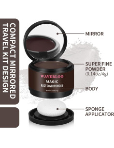 Waverloo Magic Root Cover Up - Polvo para Raíces Marrón Oscuro 28g 2