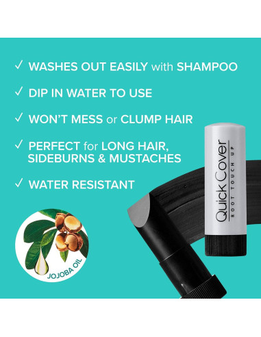 Kiss Retoque Rápido Tinte para Cabello Gris Barra Húmeda 2 Unidades Negro