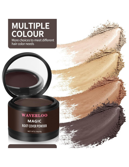 Waverloo Magic Root Cover Up - Polvo para Raíces Marrón Oscuro 28g