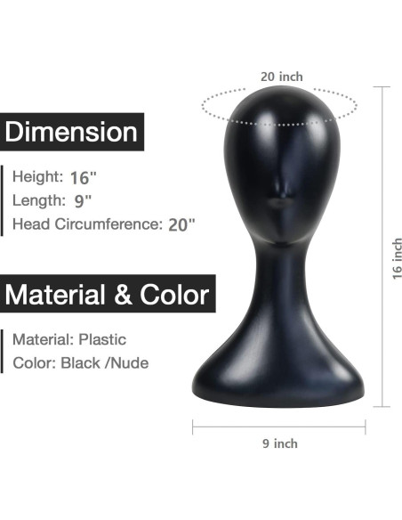 Cabeza de Maniquí Plástico Studio Limited 40cm Nude Soporte