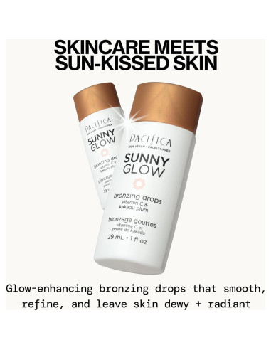 Bronceador Líquido Pacifica Sunny Glow - 40.82g, Brillo Natural