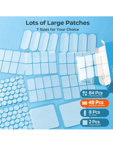 Parche Hidrocoloide para Acné TKTK - 142 Parches en 7 Tamaños