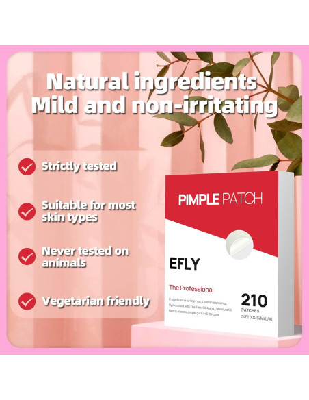 Parche Hidrocoloide para Acné EFLY - 5 Tamaños Invisibles