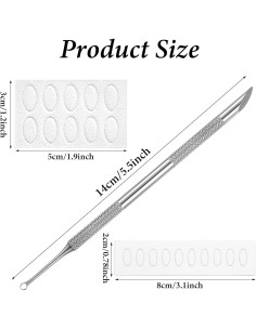 Juego Empujador de Cutículas Profesional HaiFafafaing Acero Inoxidable 2