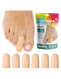 Protectores de Dedos de Gel ZenToes - Paquete de 6 Pequeños Beige