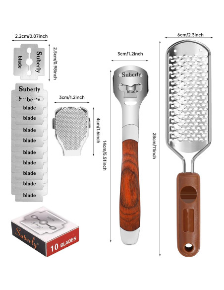 Juego de Lima y Raspador de Callos AEJMYS - 30 Cuchillas