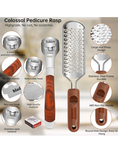 Juego de Lima y Raspador de Callos AEJMYS - 30 Cuchillas