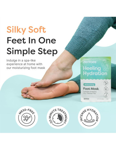 Máscara Hidratante para Pies ZenToes - 3 Pares, Aroma Vainilla