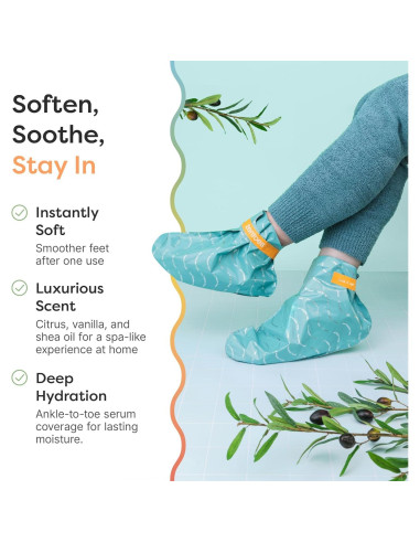 Máscara Hidratante para Pies ZenToes - 3 Pares, Aroma Vainilla